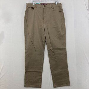 New Gloria Vanderbilt size 16 Tan Khaki High Rise Straight Leg Classic Pants
